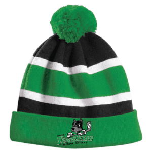 FP561 Microfleece Lined Roll Toque- Black/Kelly Green/White